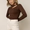 FINAL TOUCH COLLECTION Megan Top In Brown - FINAL SALE