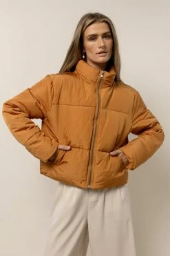 HYFVE Caitlyn Puffer Jacket In Brown - FINAL SALE
