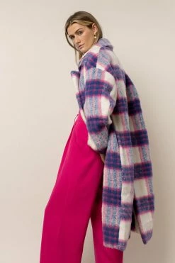 A PEACH Mira Oversized Plaid Coat - FINAL SALE