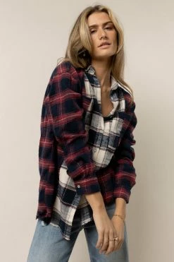 A PEACH Tops Carson Plaid Shacket