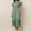 WORUI Willa Ruffle Dress In Seafoam