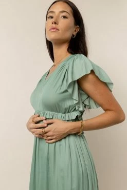 WORUI Willa Ruffle Dress In Seafoam