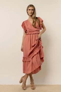 WORUI Dresses Willa Ruffle Dress In Salmon
