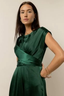 WORUI Rosalind Midi Dress In Emerald