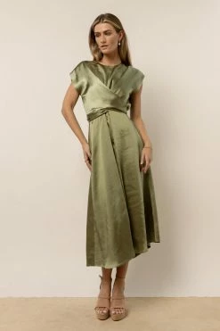WORUI Rosalind Midi Dress In Moss