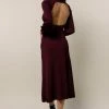 WORUI Demi Cut Out Dress In Burgundy - FINAL SALE Dresses