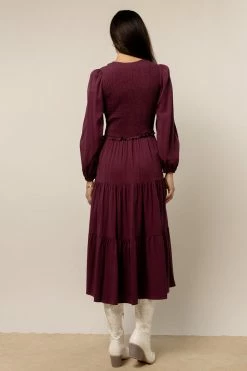 Top 10 π€© LUMIERE New Arrivals Smocked Tiered Midi π Dress In Purple π 8 LUMIERE New Arrivals Smocked Tiered Midi Dress In Purple