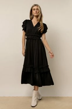 WORUI New Arrivals Willa Ruffle Dress In Black