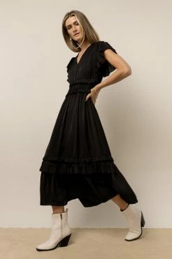 WORUI New Arrivals Willa Ruffle Dress In Black