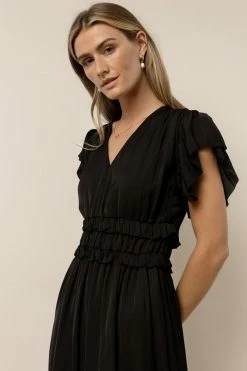 WORUI New Arrivals Willa Ruffle Dress In Black