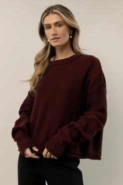 SINA River Sweater In Burgundy Tops
