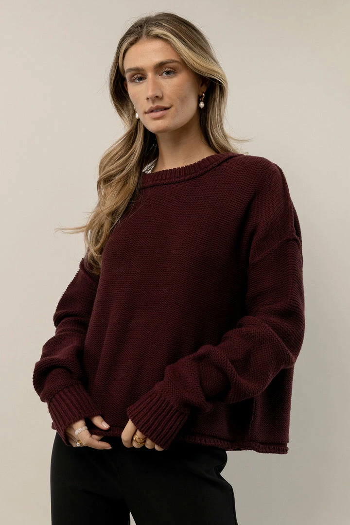 Promo π SINA River Sweater In Burgundy Tops β€οΈ 2 SINA River Sweater In Burgundy Tops