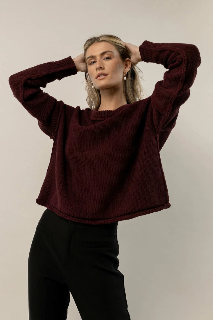 Promo π SINA River Sweater In Burgundy Tops β€οΈ 4 SINA River Sweater In Burgundy Tops