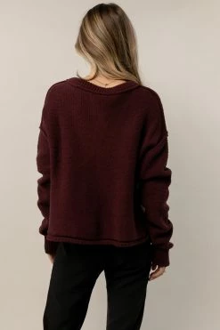 Promo π SINA River Sweater In Burgundy Tops β€οΈ 8 SINA River Sweater In Burgundy Tops