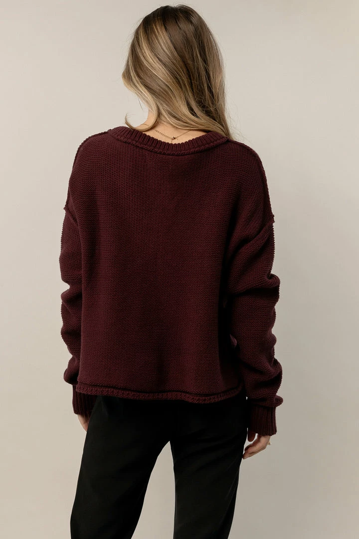 Promo π SINA River Sweater In Burgundy Tops β€οΈ 3 SINA River Sweater In Burgundy Tops