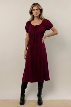 WORUI Dresses Gene Midi Dress In Burgundy