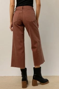 PLASTIC Flying Monkey Delia Wide Leg Denim In Cognac - FINAL SALE