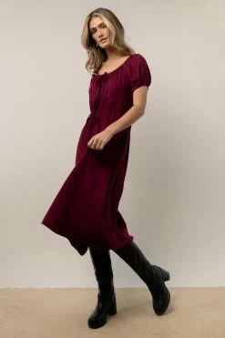 WORUI Dresses Gene Midi Dress In Burgundy
