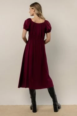 WORUI Dresses Gene Midi Dress In Burgundy
