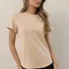 WORUI Selena Rolled Sleeve Shirt In Tan Tops