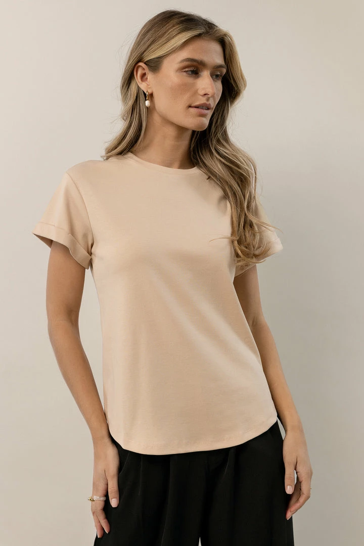 Cheapest π WORUI Selena Rolled Sleeve π Shirt In Tan Tops π― 1 WORUI Selena Rolled Sleeve Shirt In Tan Tops