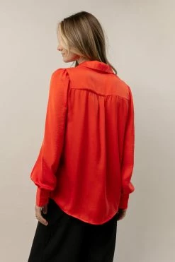 OVI Tops Tiffany Button Down In Orange - FINAL SALE