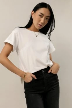 WORUI Tops Selena Rolled Sleeve Shirt In Ivory