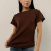 WORUI Selena Rolled Sleeve Shirt In Brown New Arrivals