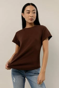 WORUI Selena Rolled Sleeve Shirt In Brown New Arrivals