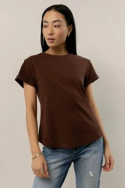 WORUI Selena Rolled Sleeve Shirt In Brown New Arrivals
