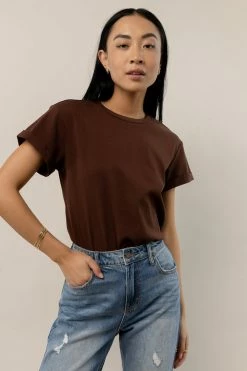 WORUI Selena Rolled Sleeve Shirt In Brown New Arrivals
