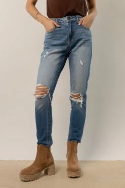 CELLO JEANS Bohme Mom Jeans In Medium Wash - FINAL SALE