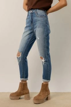 CELLO JEANS Bohme Mom Jeans In Medium Wash - FINAL SALE