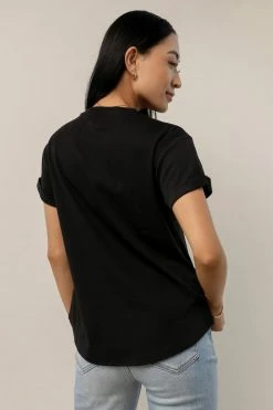 WORUI Selena Rolled Sleeve Shirt In Black