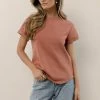 WORUI Selena Rolled Sleeve Shirt In Terracotta