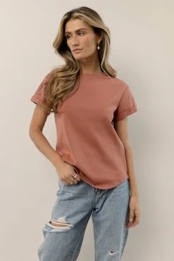 WORUI Selena Rolled Sleeve Shirt In Terracotta
