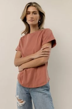 WORUI Selena Rolled Sleeve Shirt In Terracotta