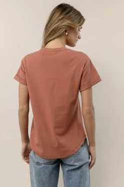 WORUI Selena Rolled Sleeve Shirt In Terracotta