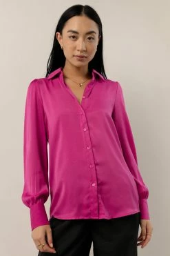 OVI Tiffany Button Down In Magenta - FINAL SALE
