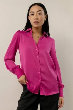 OVI Tiffany Button Down In Magenta - FINAL SALE