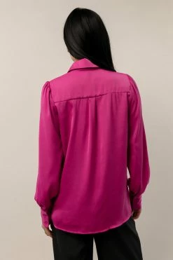 OVI Tiffany Button Down In Magenta - FINAL SALE