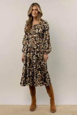 WELLMADE INC Brinley Floral Midi Dress Dresses