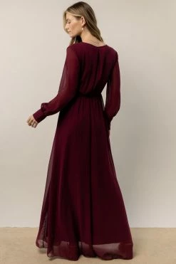 RICARICA Veronica Maxi Dress In Burgundy New Arrivals
