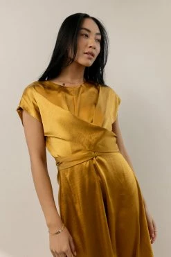 WORUI Rosalind Midi Dress In Mustard Dresses