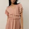 WORUI New Arrivals Willa Ruffle Dress In Blush