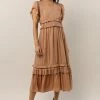 WORUI Willa Ruffle Dress In Peach
