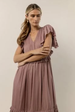 WORUI Willa Ruffle Dress In Lavender New Arrivals