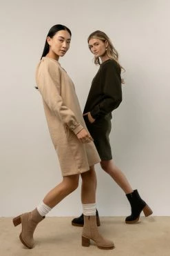 VERO MODA Everard Sweater Dress In Tan - FINAL SALE