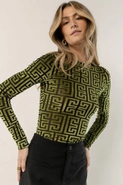 LUMIERE Leesa Top In Moss - FINAL SALE