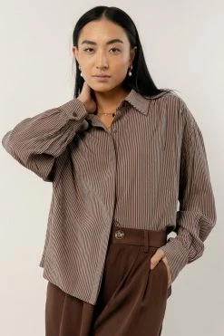 LUMIERE Kristen Striped Button Down New Arrivals